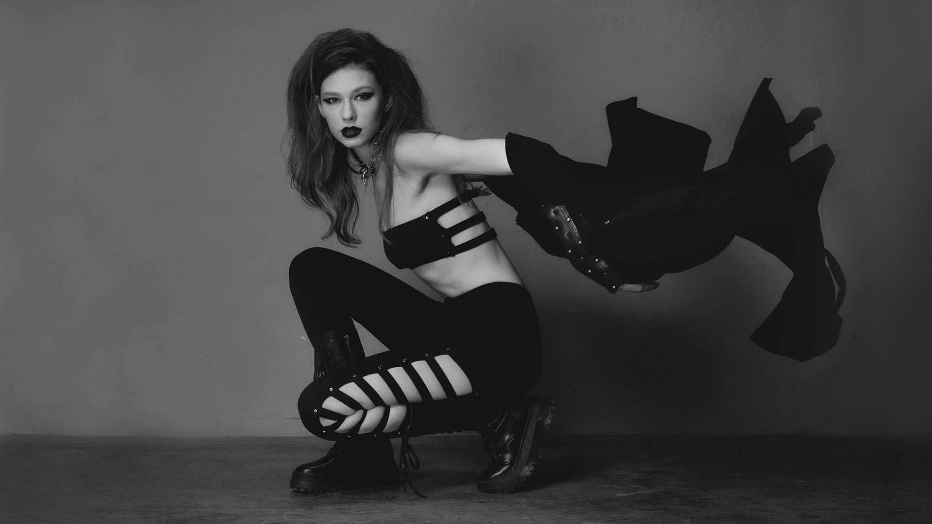 Load video: Psylo&#39;s edgy and dark style gothic inspired clothing – WGT 2025 Wave Gotik Treffen 