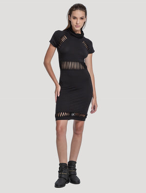 Black Berry Mini Dress - Psylo Fashion
