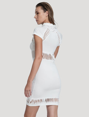 Off White Berry Mini Dress - Psylo Fashion
