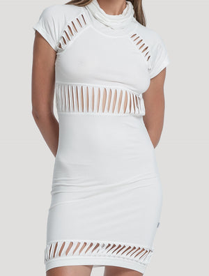 Off White Berry Mini Dress - Psylo Fashion