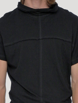 Black Baggy Short Sleeves Tee by Psylo Fashion