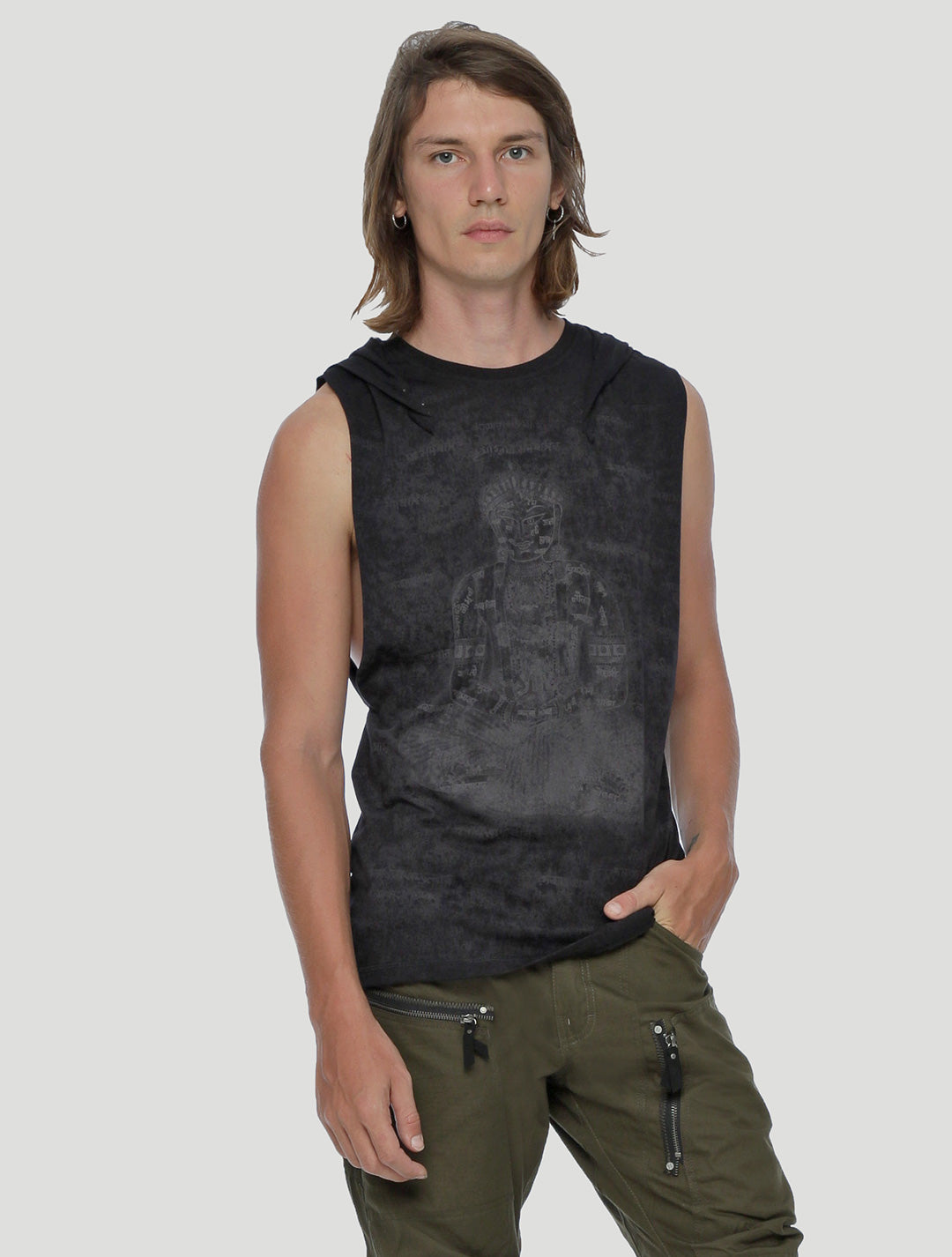 Buddha Hoodie Singlet Tee - Psylo Fashion