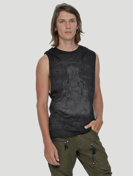 Buddha Hoodie Singlet Tee - Psylo Fashion