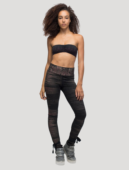 Crystal High Foldover Long Leggings - Psylo Fashion