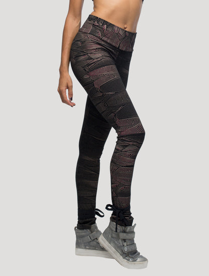Crystal High Foldover Long Leggings - Psylo Fashion