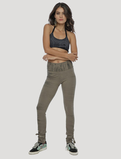 Crystal High Foldover Long Leggings - Psylo Fashion