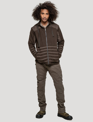 Olive green Crossing Rmx Hooded Jacket - Psylo Fashion