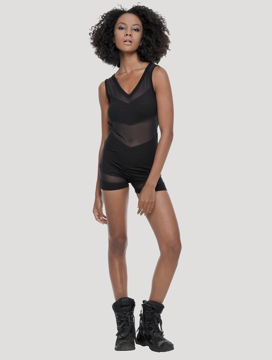 Le Petit Trou: Black Semi-Sheer Bodysuit