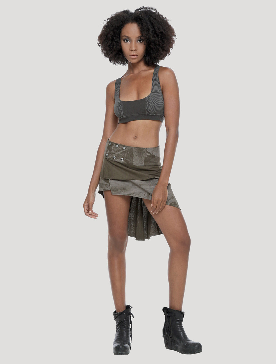 Olive wrap mini clearance skirt