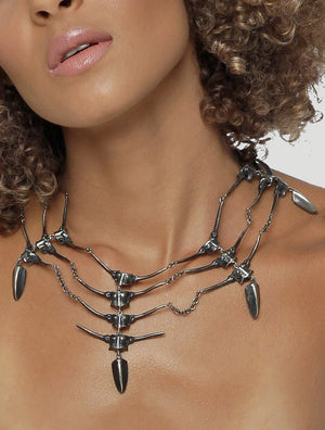 The Centipede Web Necklace by Costume Therapy - Psylo Fashion