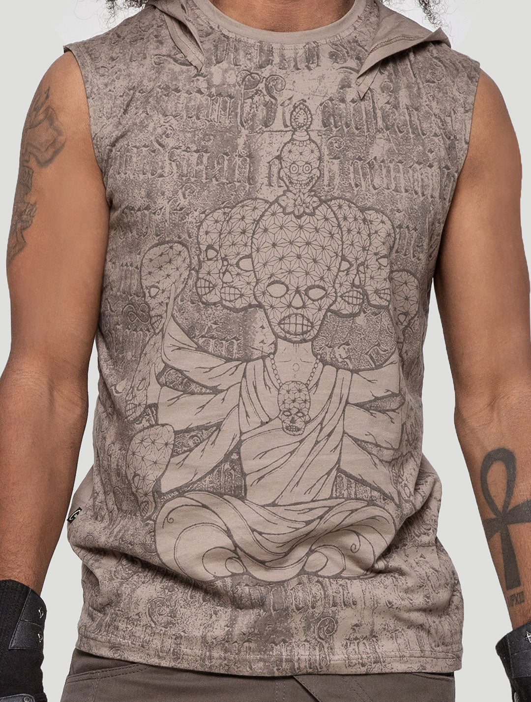 Skull deals sleeveless hoodie