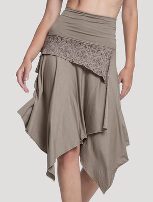 'Drag' Organic Cotton Asymmetric Midi Skirt by Psylo Fashion