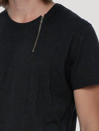 Black Deala Short Sleeves Tee - Psylo Fashion