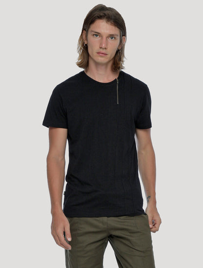Black Deala Short Sleeves Tee - Psylo Fashion