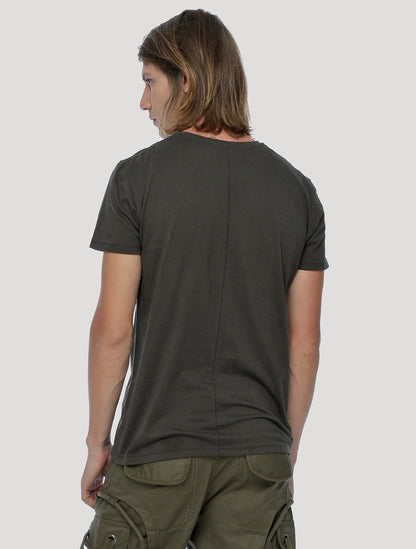 Olive noir Deala Short Sleeves Tee - Psylo Fashion