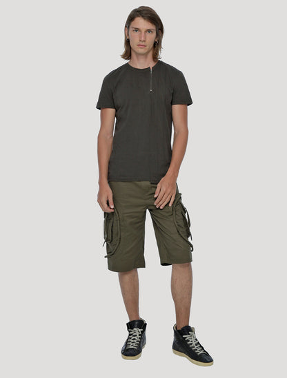 Olive noir Deala Short Sleeves Tee - Psylo Fashion