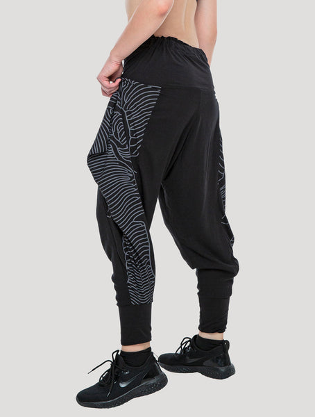 Black Elephants Harem Pants - Psylo Fashion