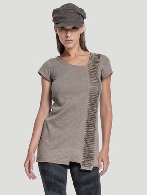 Cement Freque Short Sleeves Tunic - Psylo Fashion