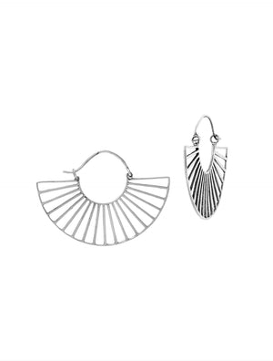 Fan Hoops Tribal Earrings by Tribali - Psylo Fashion