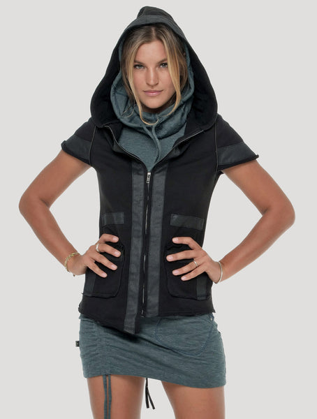 Ginger Short Sleeves Hoodie Jacket - Psylo Fashion