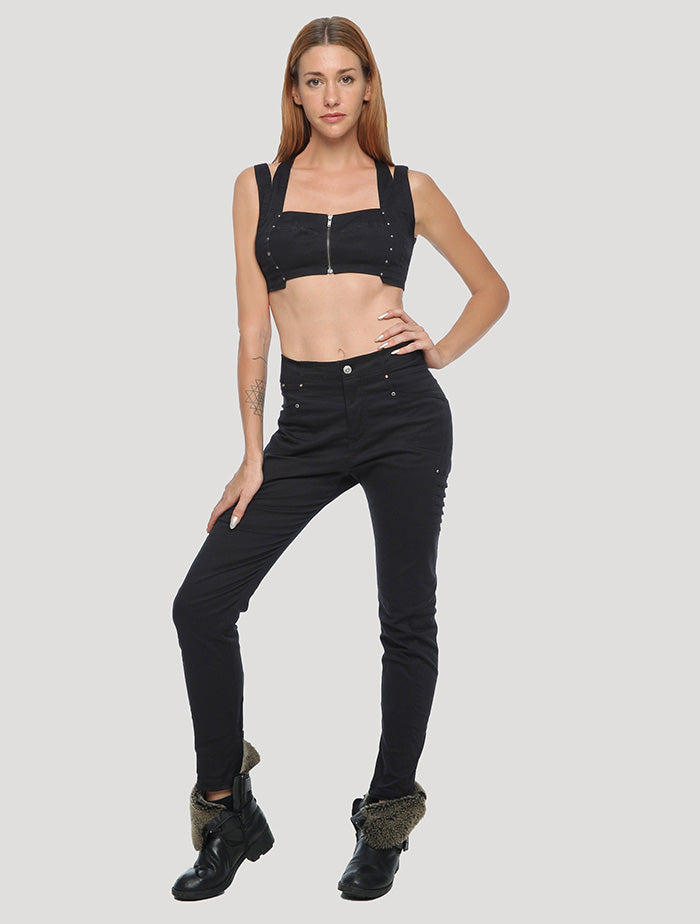 Black skinny Ghana Pants - Psylo Fashion