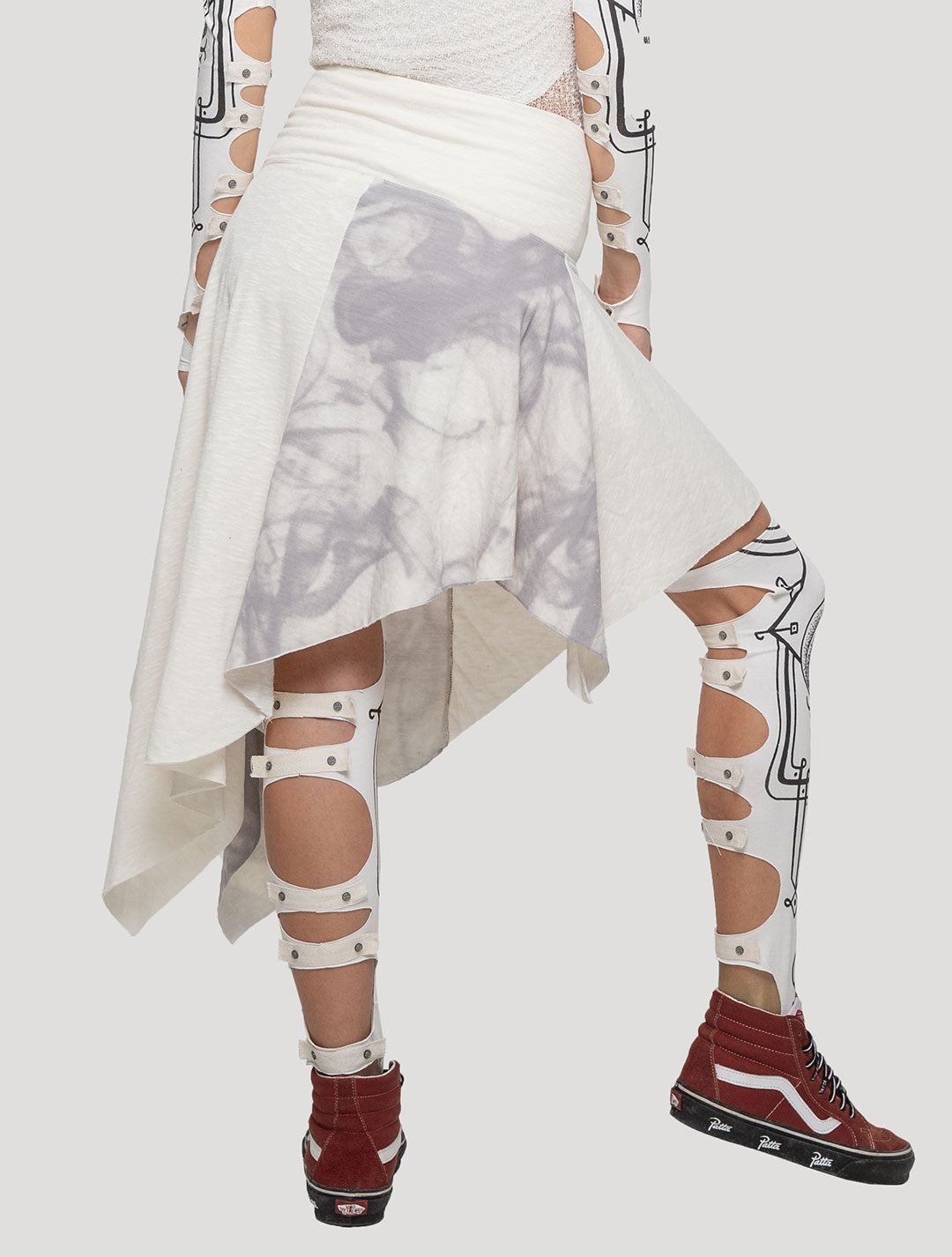 White Gal Asymmetric Skirt - Psylo Fashion