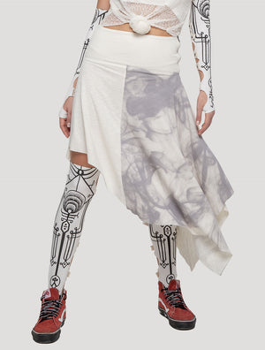 White Gal Asymmetric Skirt - Psylo Fashion