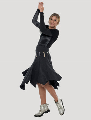 'Heidi' Black Pixie Skirt - Psylo Fashion