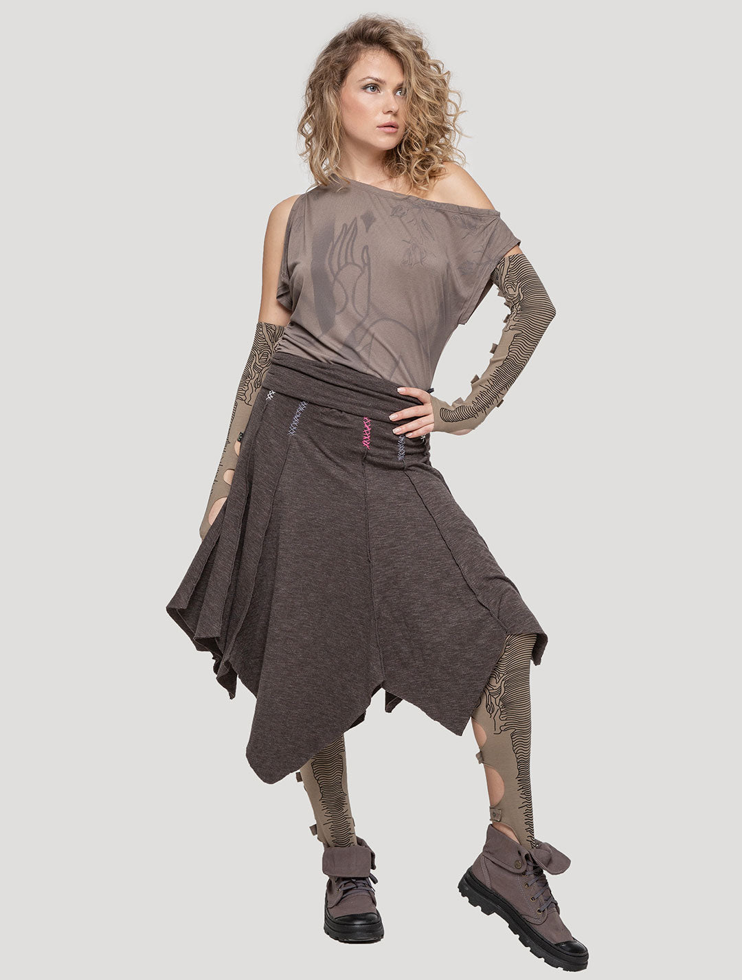 'Heidi' Charcoal Pixie Skirt - Psylo Fashion