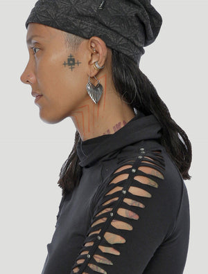 Heart 3D Hoops Tribal Earrings by Tribali - Psylo Fashion