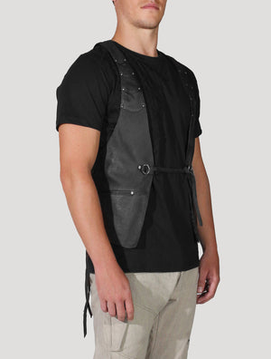Jah RMX Leather Vest - Psylo Fashion