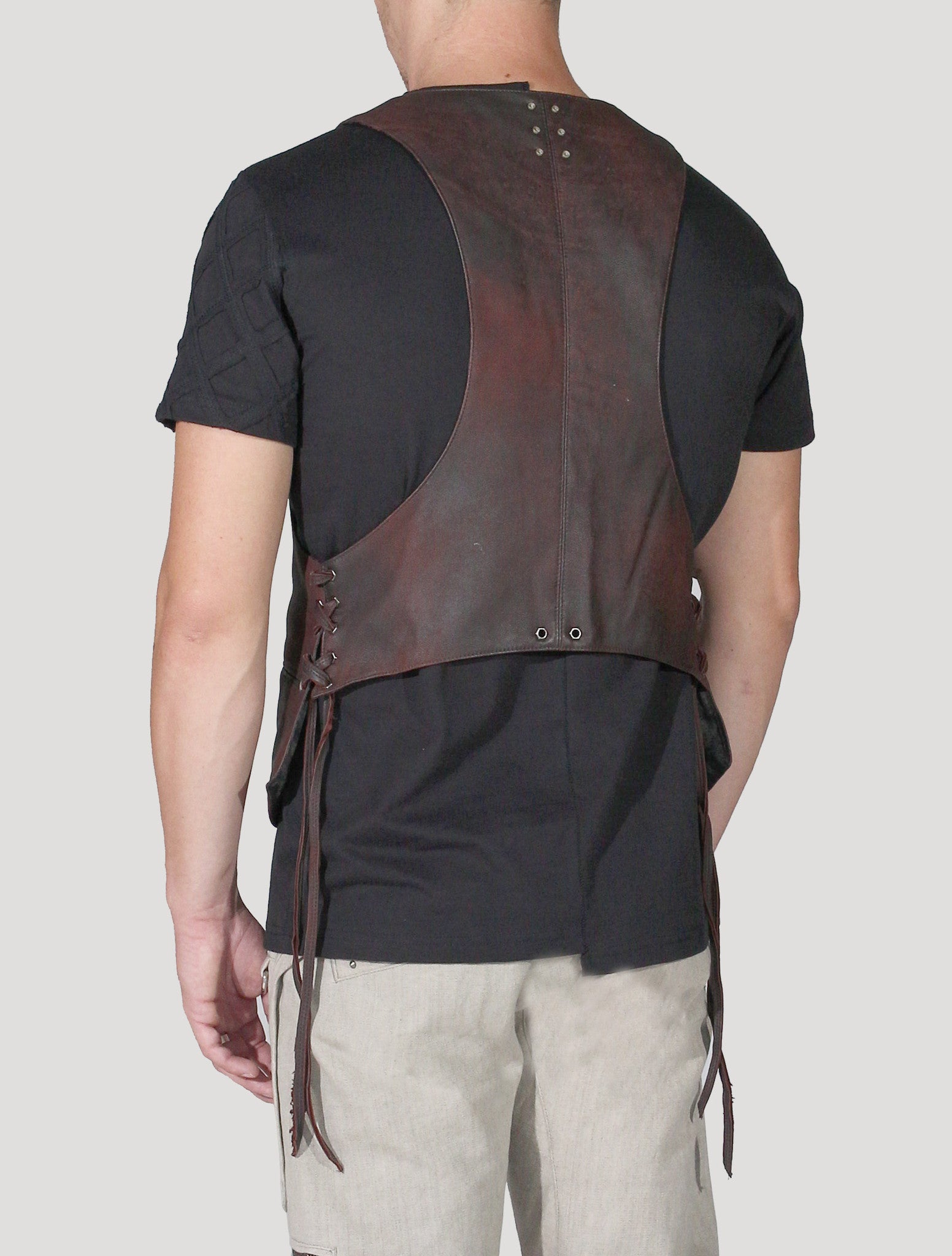Jah RMX Leather Vest - Psylo Fashion