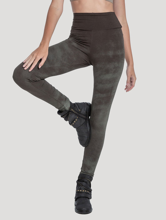 Green Olive Jiva High Waist Leggings - Psylo Fashion