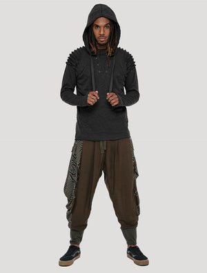 Kobi Hoodie | Black Hooded Jumper by Psylo Fashion