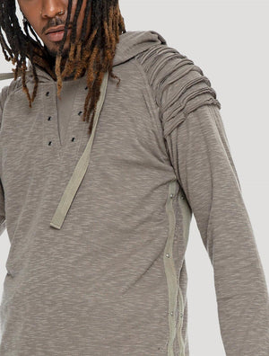 Kobi Hoodie | Cement Hooded Jumper by Psylo Fashion