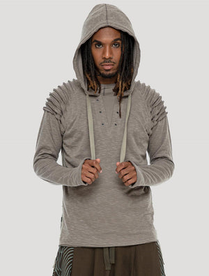 Kobi Hoodie | Cement Hooded Jumper by Psylo Fashion