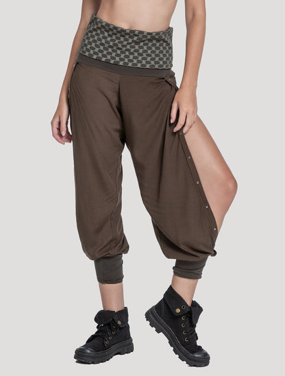 Green Olive Kafiya Harem Pants - Psylo Fashion