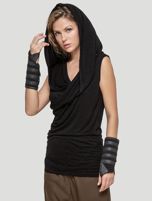 Kuan Unisex Hooded Wrap Top - Psylo Fashion