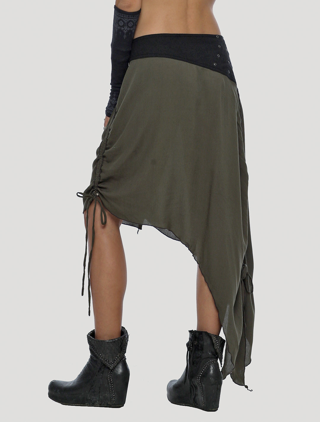 N-Gal Women Lycra Leaf Printed Skorts Mini Skirt with Attached