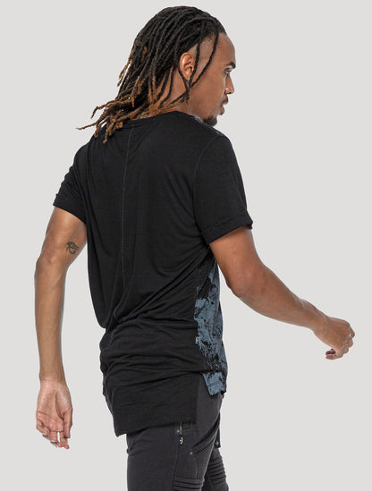 Black 'Maha' 100% Bamboo Printed T-shirt