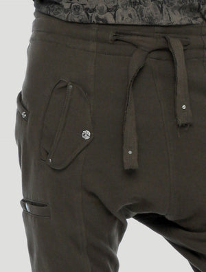 Olive Green Mad Tracks Shorts by Psylo Fashion