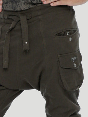 Olive Green Mad Tracks Shorts by Psylo Fashion
