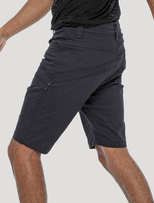 Grungy 'Mint Rmx' black Cotton Shorts by Psylo Fashion