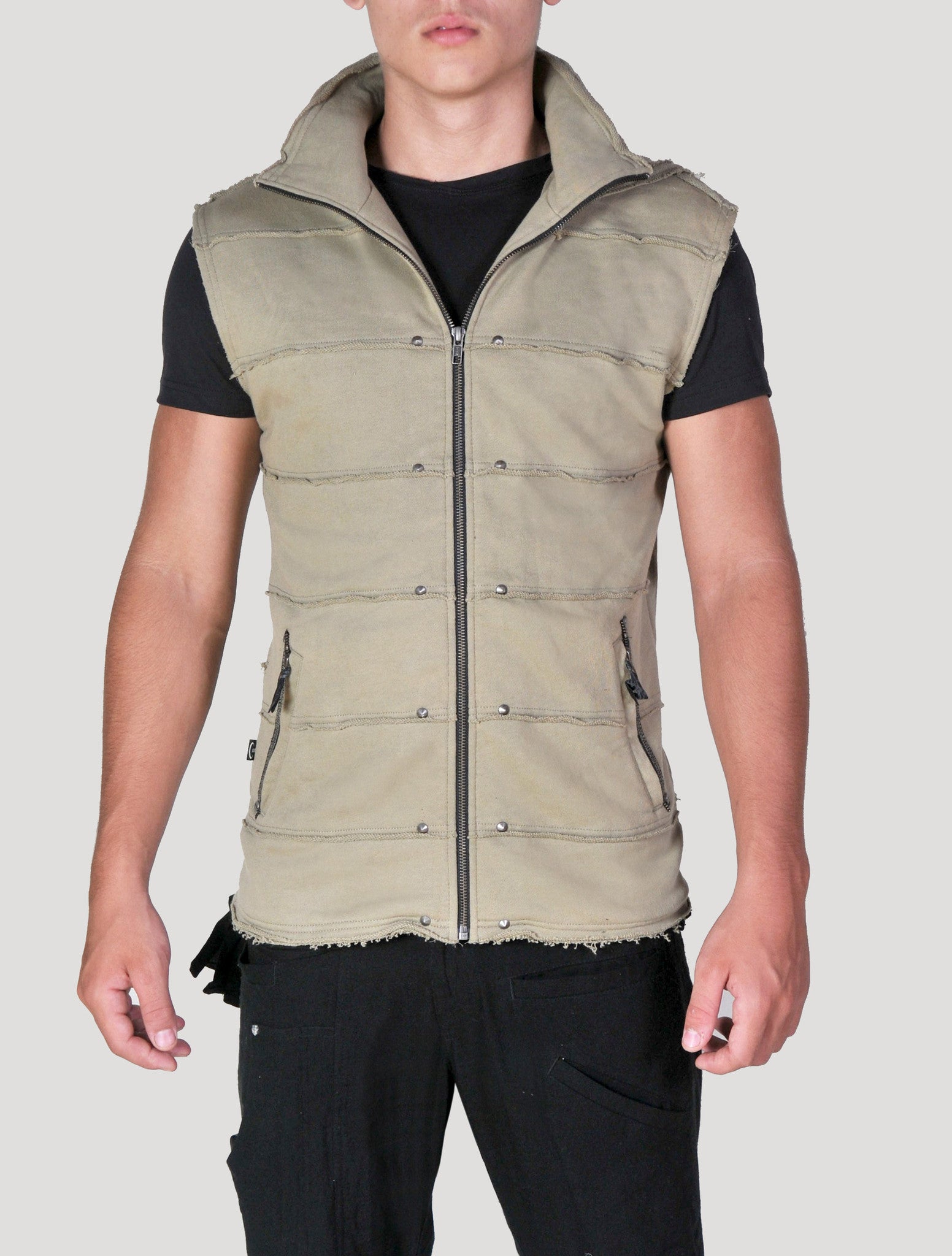 Moli Hoodie Vest - Sleeveless Zipped Jacket - Psylo