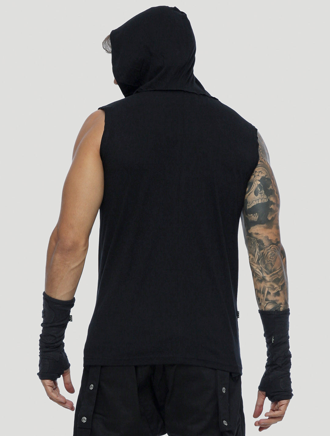 Black sleeveless outlet hoodie mens