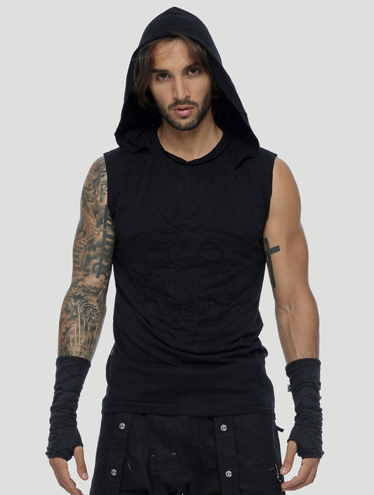 Mask Sleeveless Hoodie - Psylo Fashion