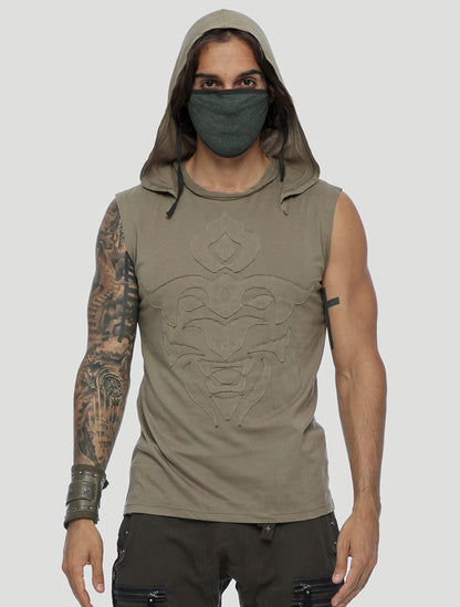 Mask Sleeveless Hoodie - Psylo Fashion