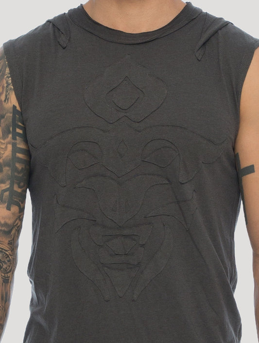 Mask Sleeveless Hoodie - Psylo Fashion