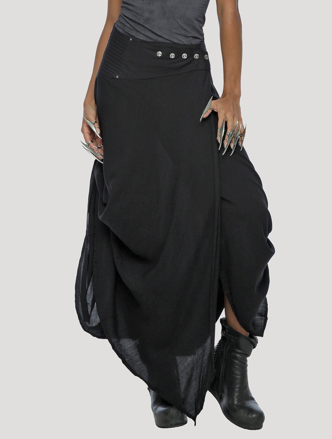 Wrap maxi skirt black Clearance
