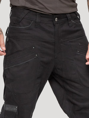 "Ornament Rmx" Black Cargo Pants - Psylo Fashion